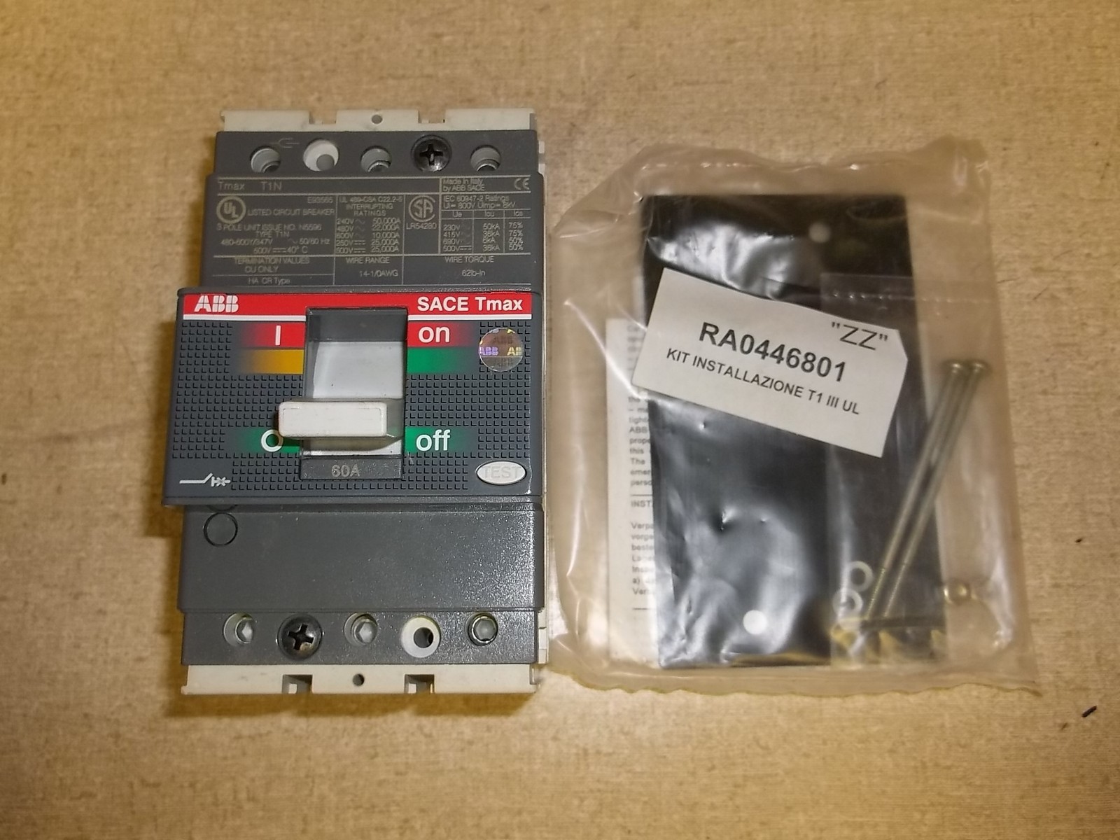 NEW ABB Breaker SAEC TMAX TI N100 with Install Kit *FREE SHIPPING*