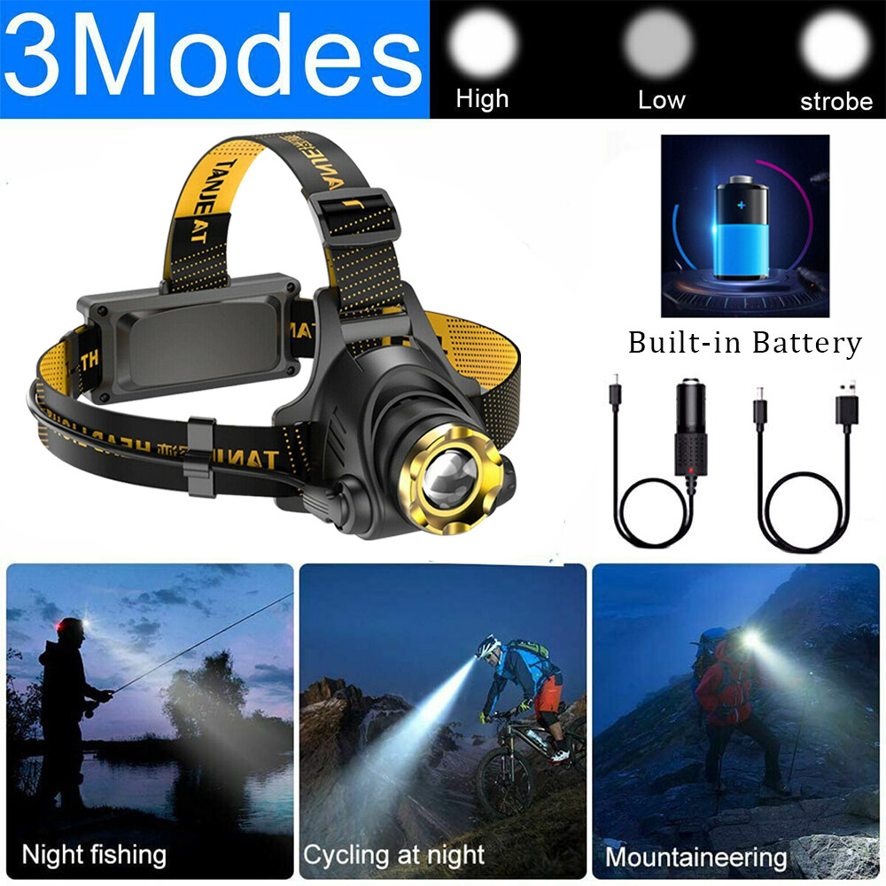 Brightness LED Headlight Headlamp Head Torch Flashlight Work Light Camping Lamp