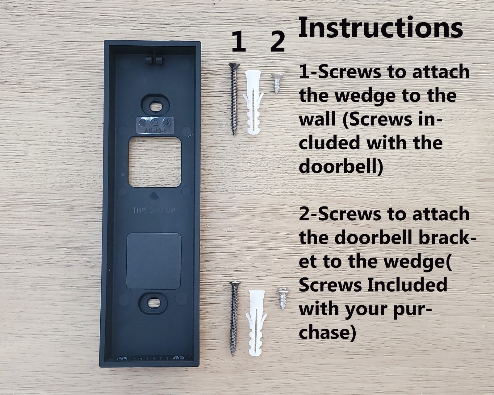 eufy Doorbell E340 Expander Spacer Mounting Bracket 0.5"-4". 3D Printed
