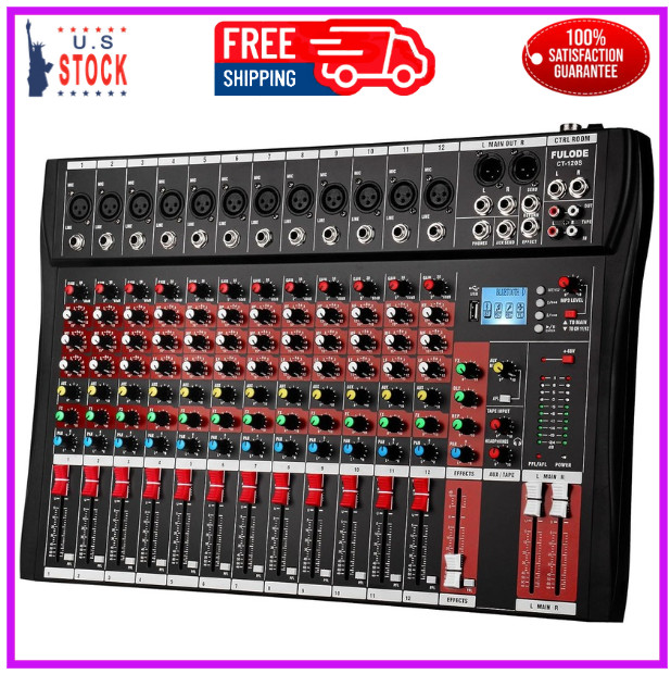 Consola De Audio 12 Canales Mezclas Profesional Para DJ Estudio Con Bluetooth