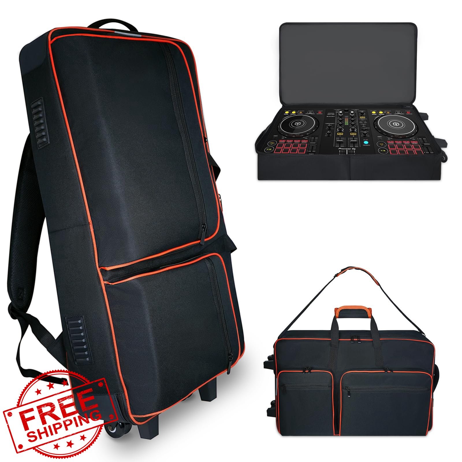 DJ Controller Case Wheels fits DDJ FLX10 1000 RX RR Soft Padded Bag