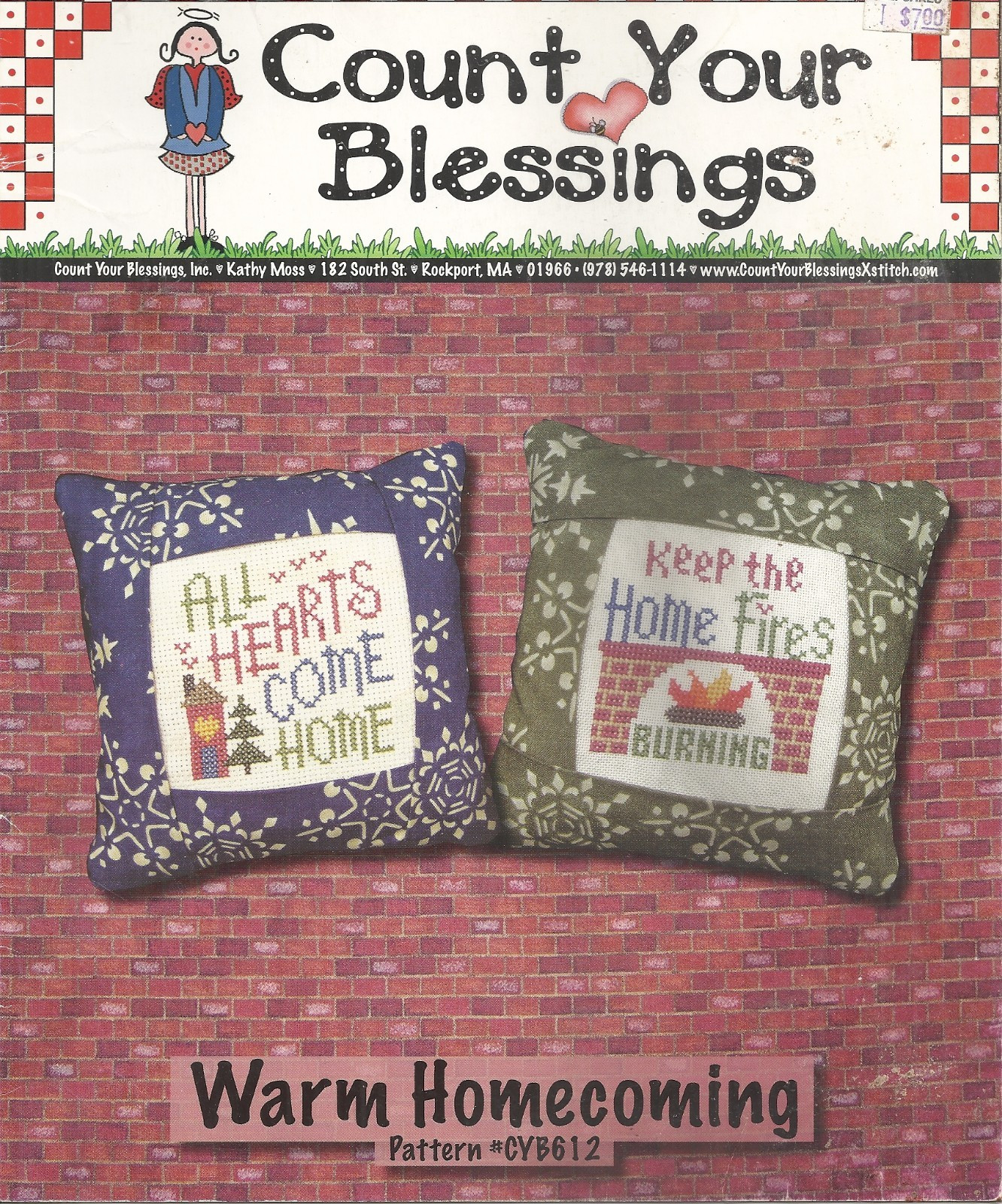COUNT YOUR BLESSINGS #CYB612 WARM HOMECOMING CROSS STITCH LEAFLET ©2006