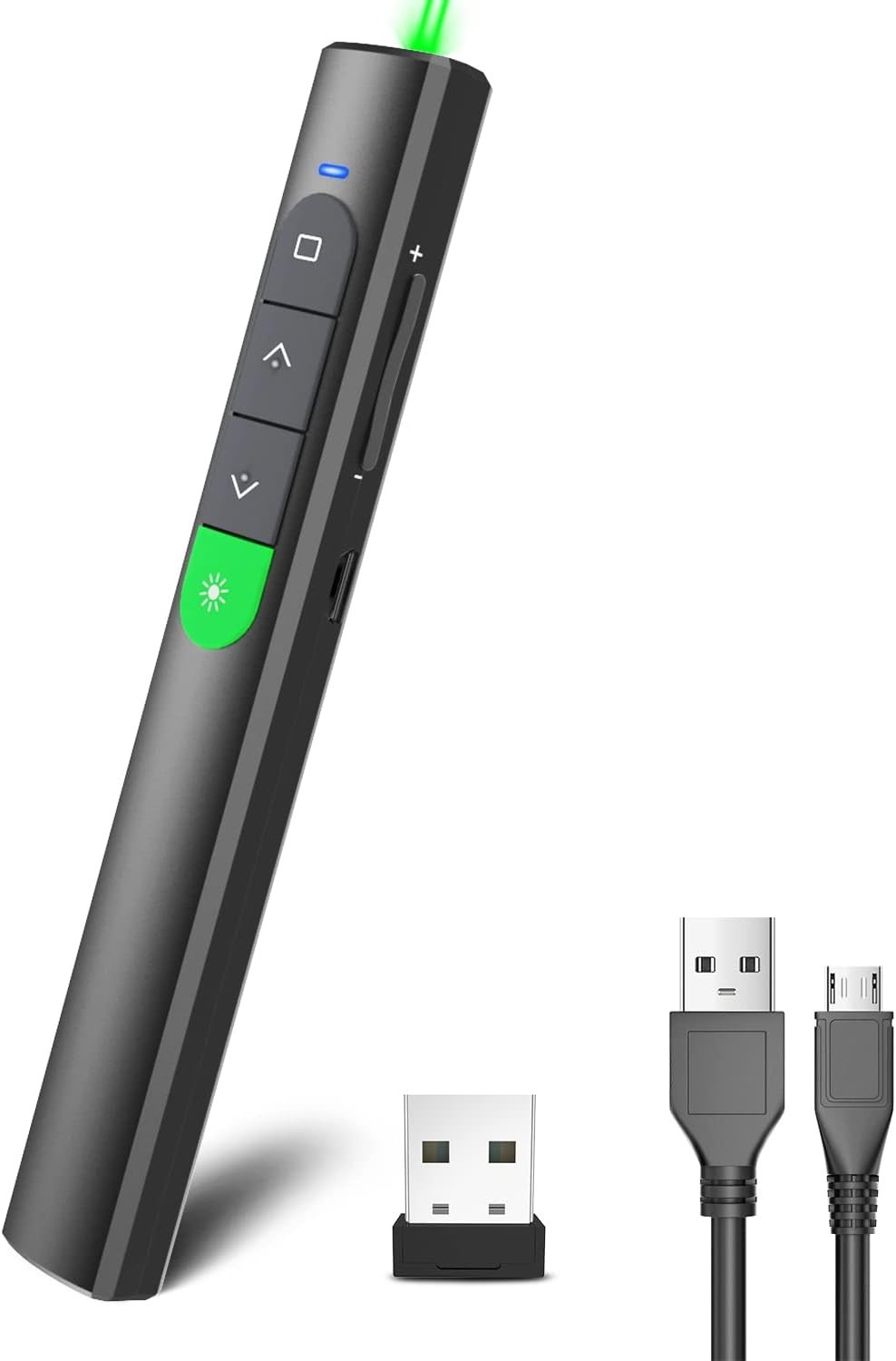 Wireless Presentation Clicker Rechargeable Green Laser Pointer PPT Remote