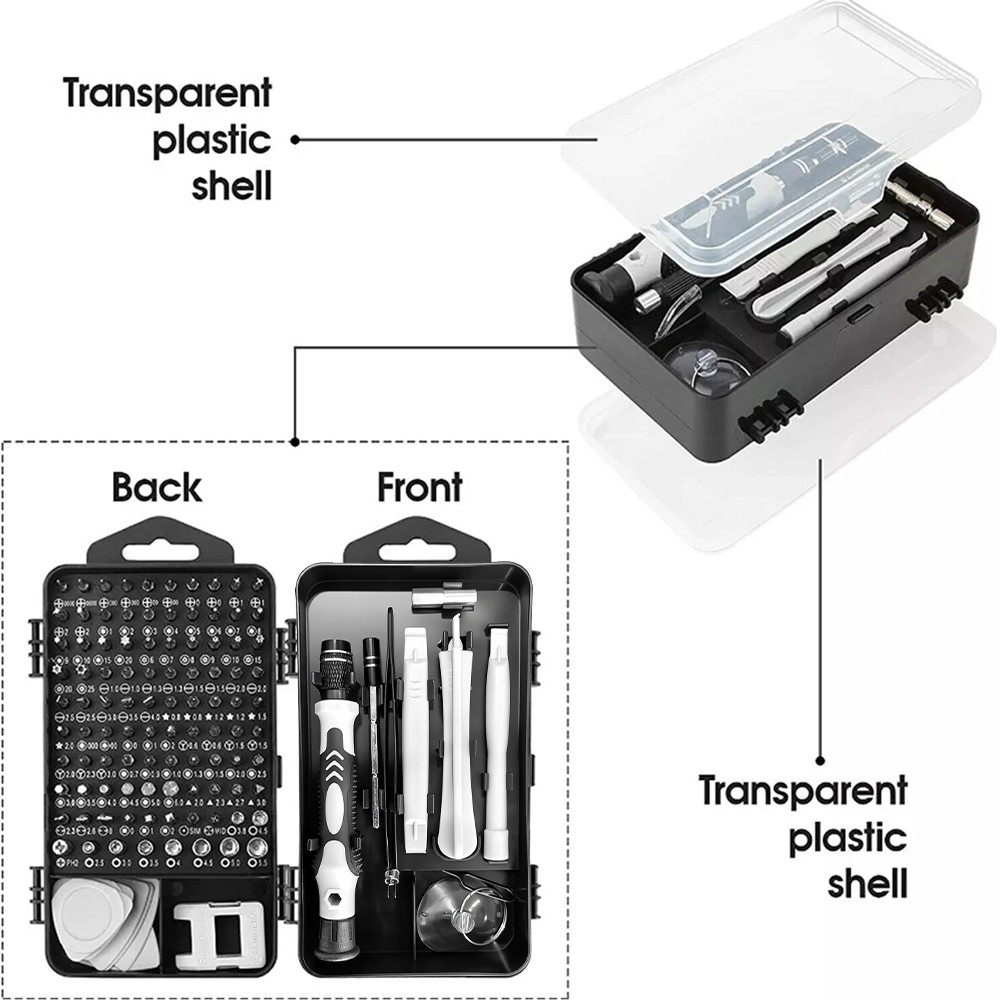 115 In 1 Magnetic Precision Repair Screwdriver Set Electronics Tool Kit