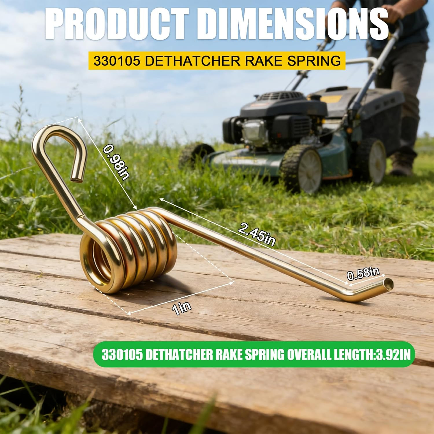Spring 3-Pack Lawn Rake Dethatcher Tension Adjustment Thatch Removal Maxpower