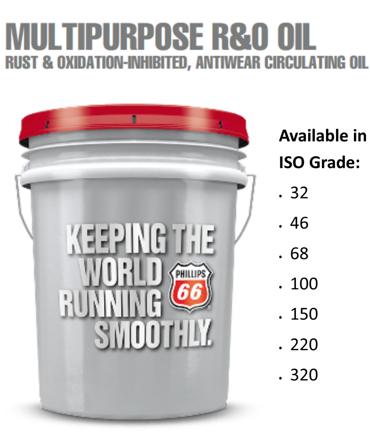 Phillips 66 R&O Oil 32, 46, 68, 100, 150, 220 or 320; Mobil DTE Oil Equivalents