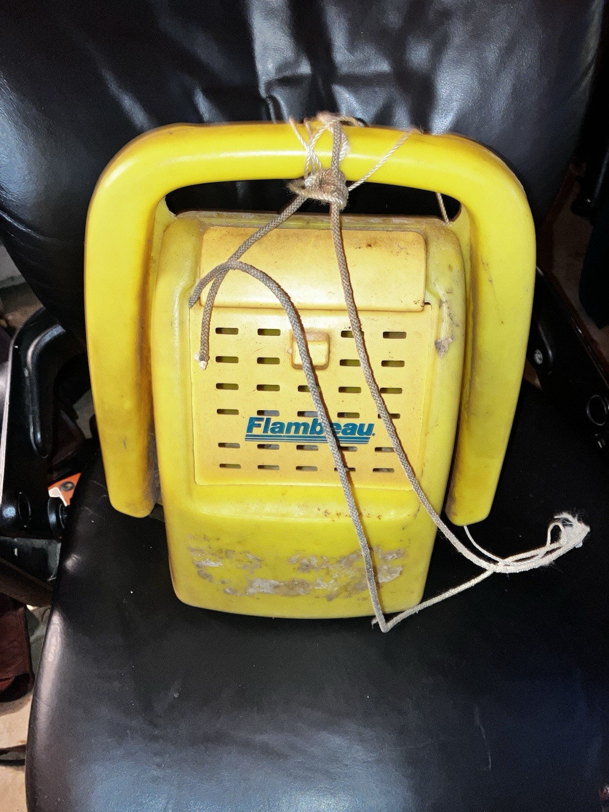 Vintage Flambeau Minnow Bucket Yellow Insulated Live Bait Fishing Pail USA