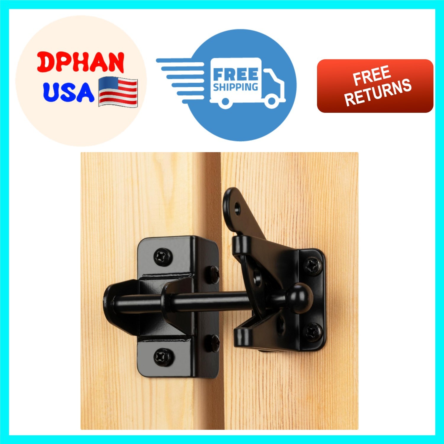 Versatile Self-Locking Gate Latch for Pool & Garden - Easy Install, Weatherproof