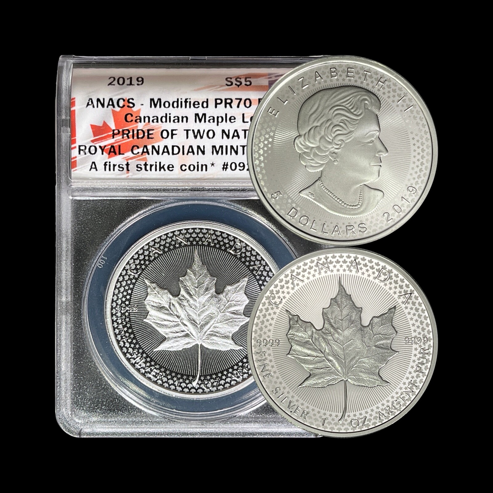 CANADA. 2019, 5 Dollars, Silver - ANACS PR70 - Top Pop 🥇 Pride of Two Nations
