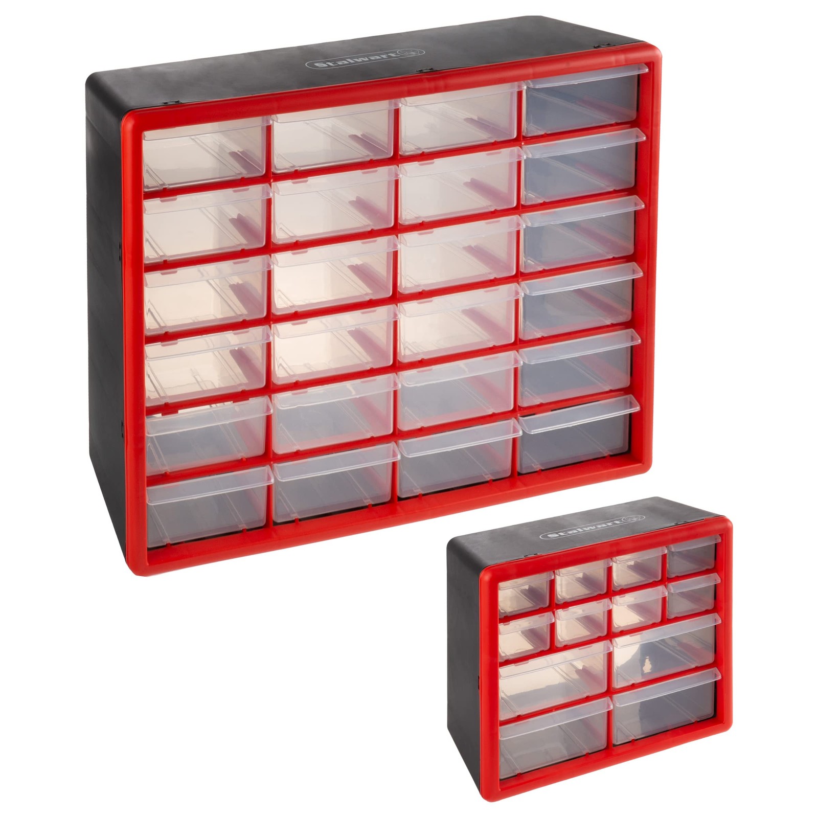 Set of Two Storage Bins with Drawers – Pair of 12 and 24 Drawer Desktop or Wa...