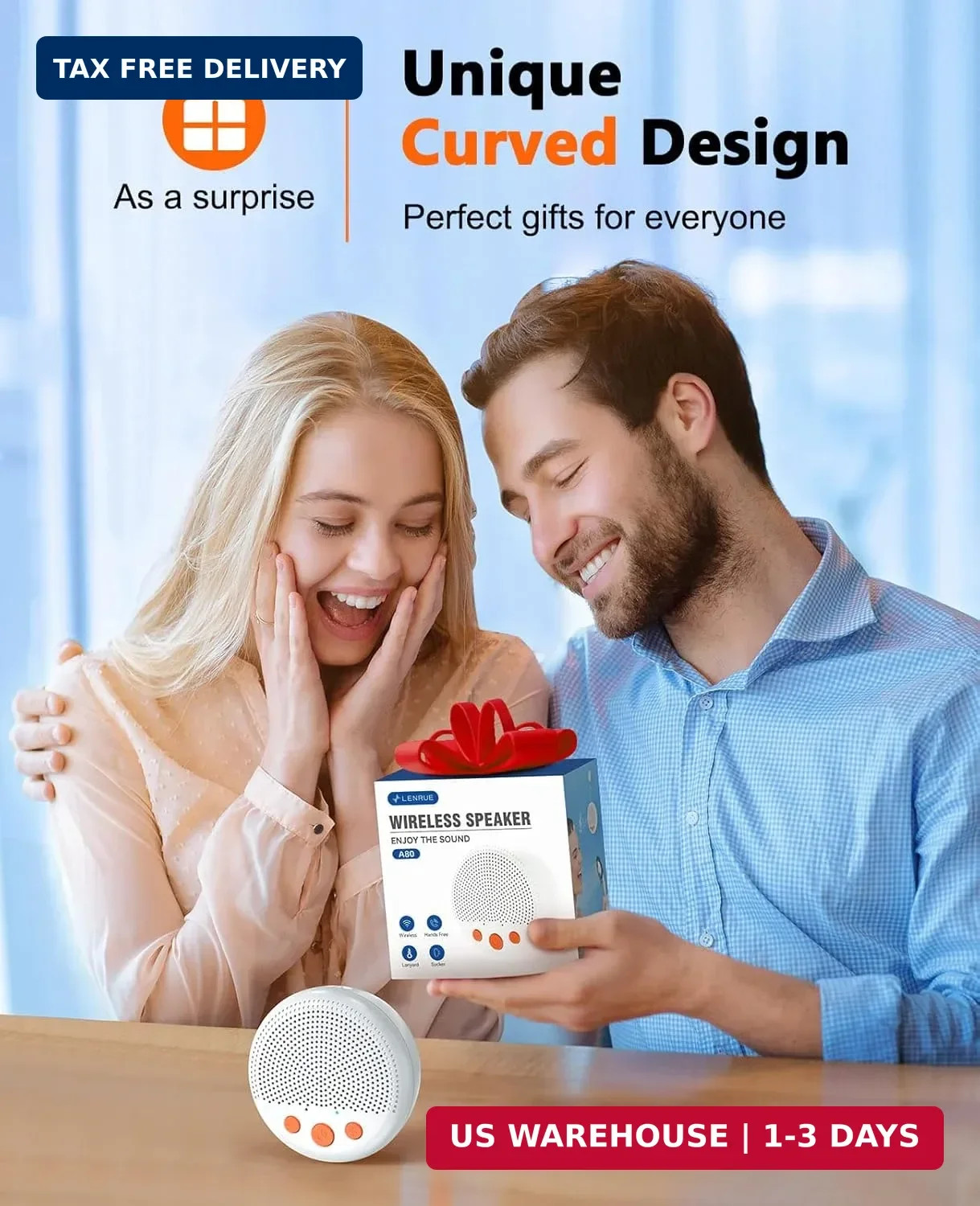 LENRUE Shower Speaker, Bluetooth Waterproof Speaker Wireless, Portable Speakers