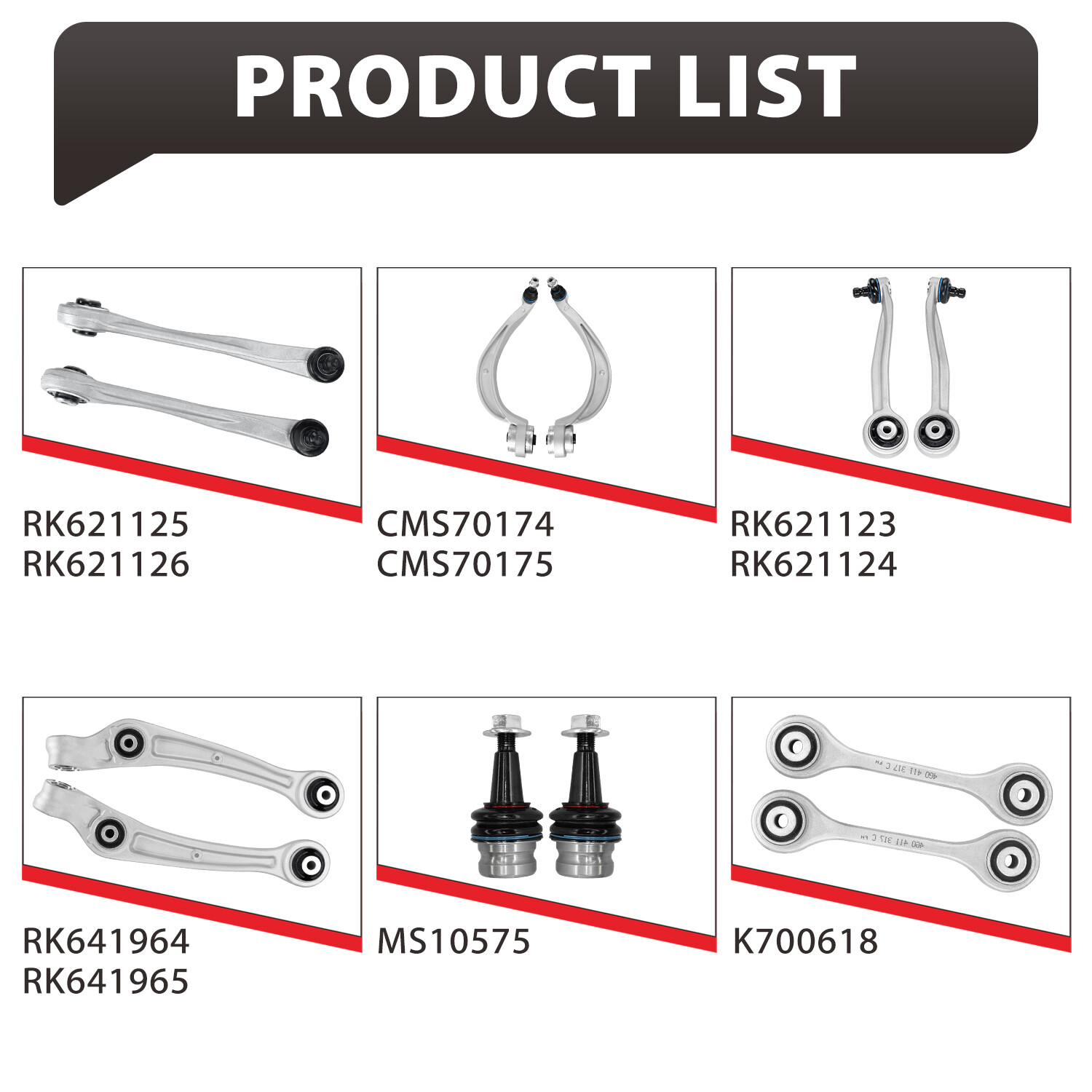 12pc For 2012 Audi A6 A7 Quattro RS7 S6 Front Upper Control Arms Kit