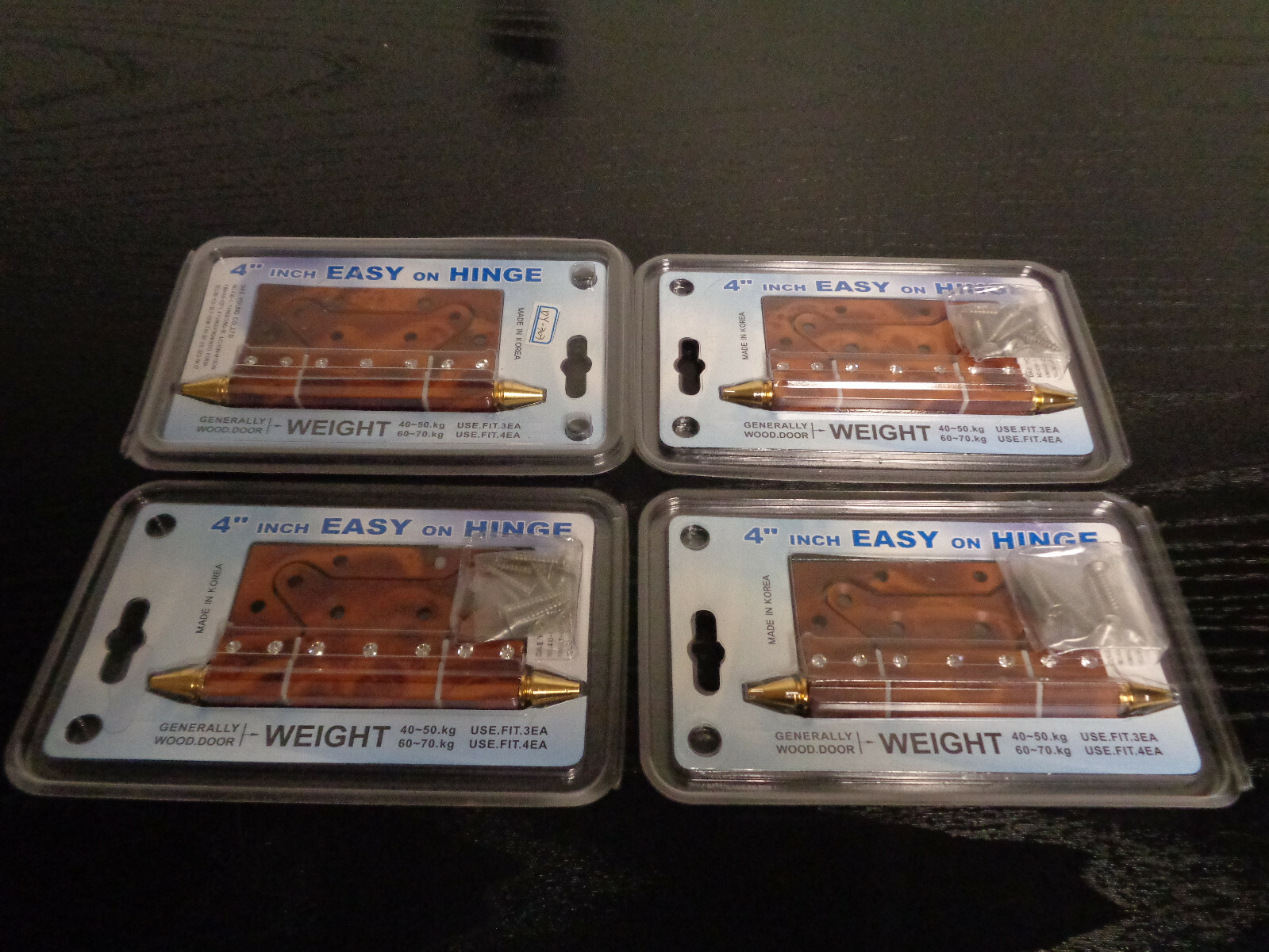 Easy-On Door Hinge 4" 40kg- 70kg Wood Finish