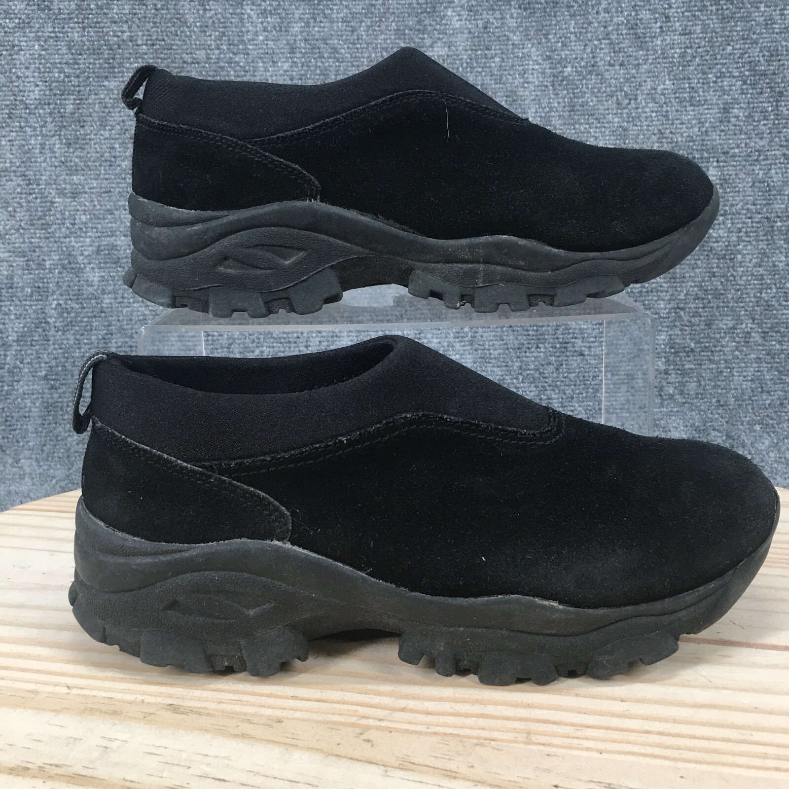 Earthland Adventure Shoes Womens 8.5 Casual Comfort Slip On Sneakers Black Suede