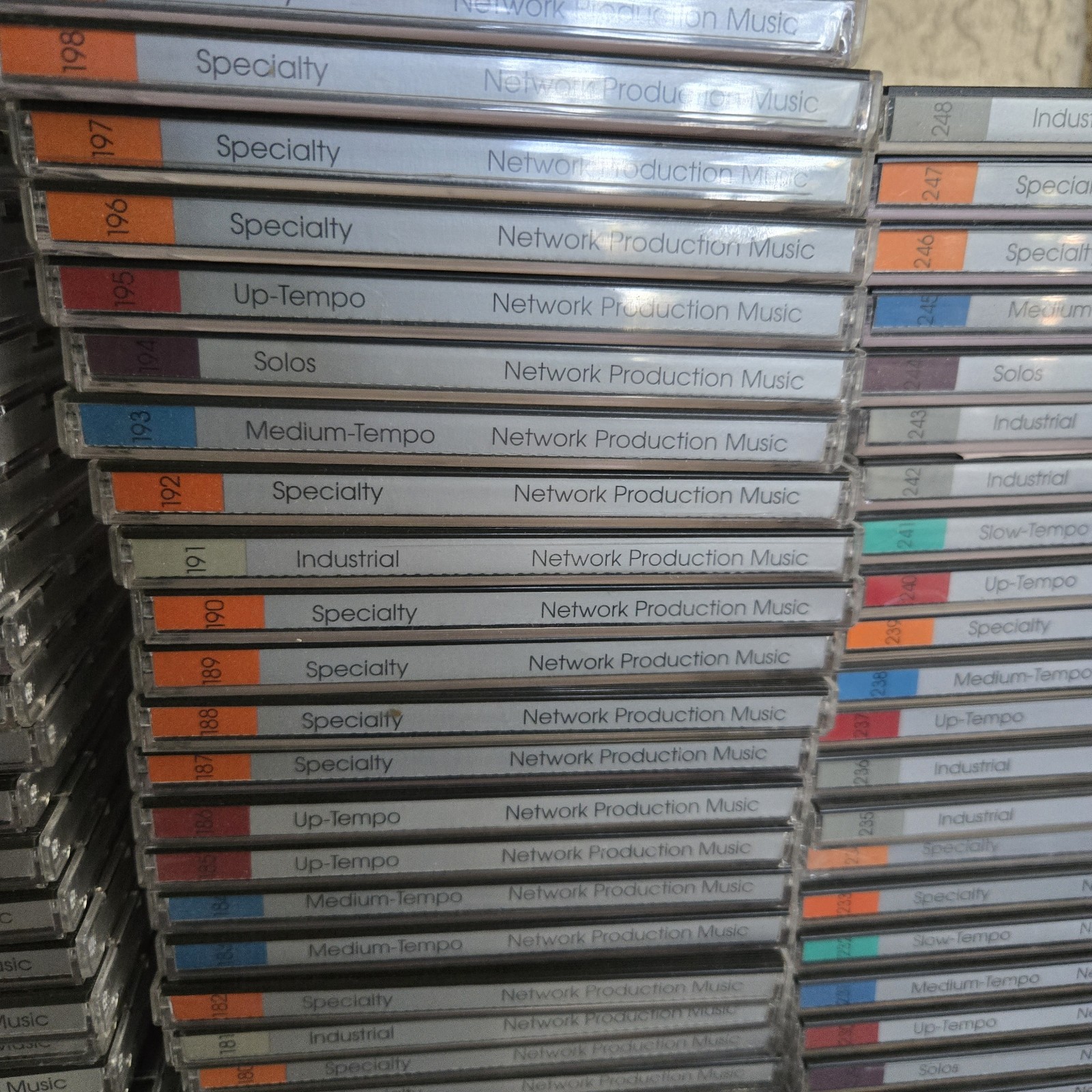 Network Production Music Audio CDs & Sound Effects Sampling 288 CD LOT w/Catalog