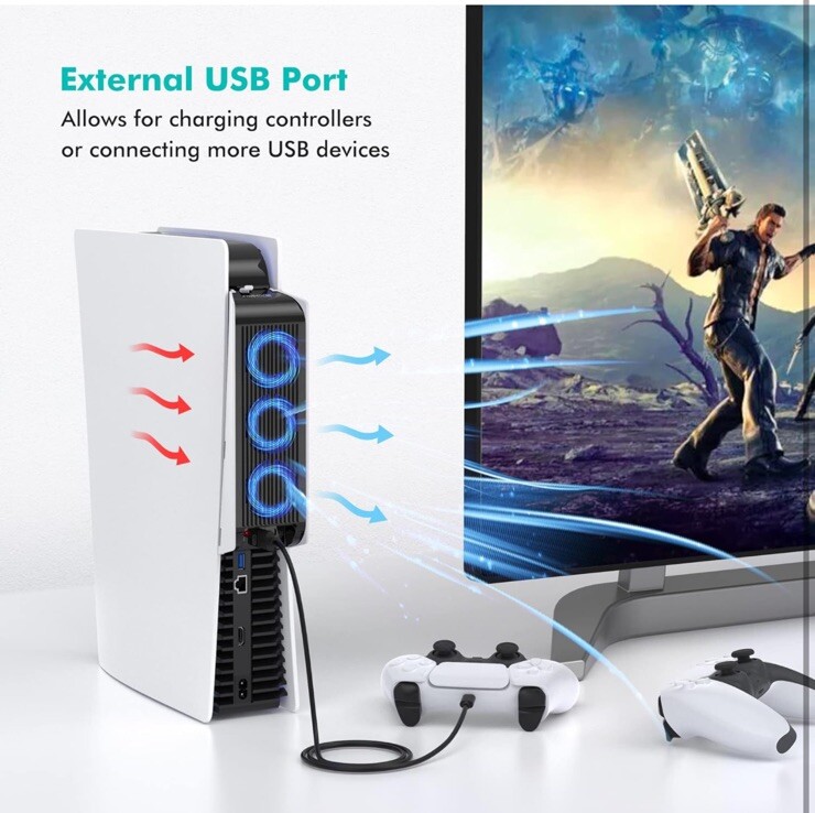 For PS5 PlayStation 5 Console Host Cooling Fan Cooler Game External Accessorie
