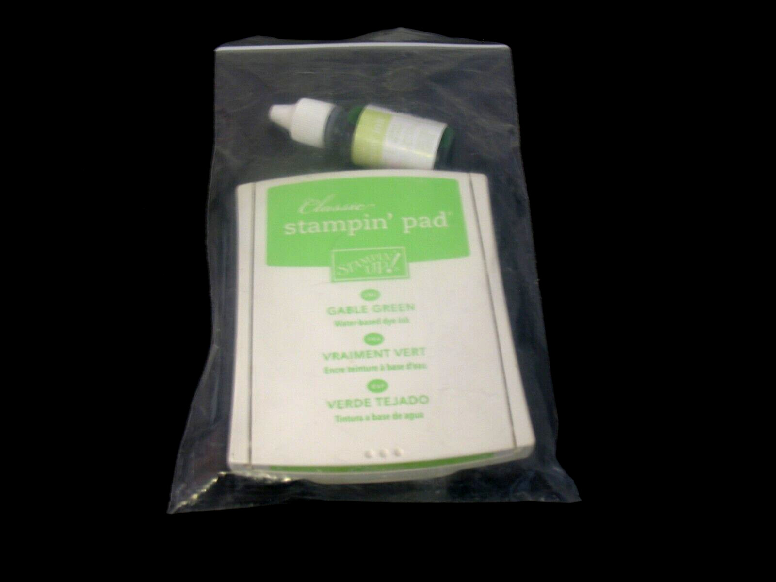 Stampin'Up! GABLE GREEN CLASSIC INK PAD & RE-FILL-Used/Retired