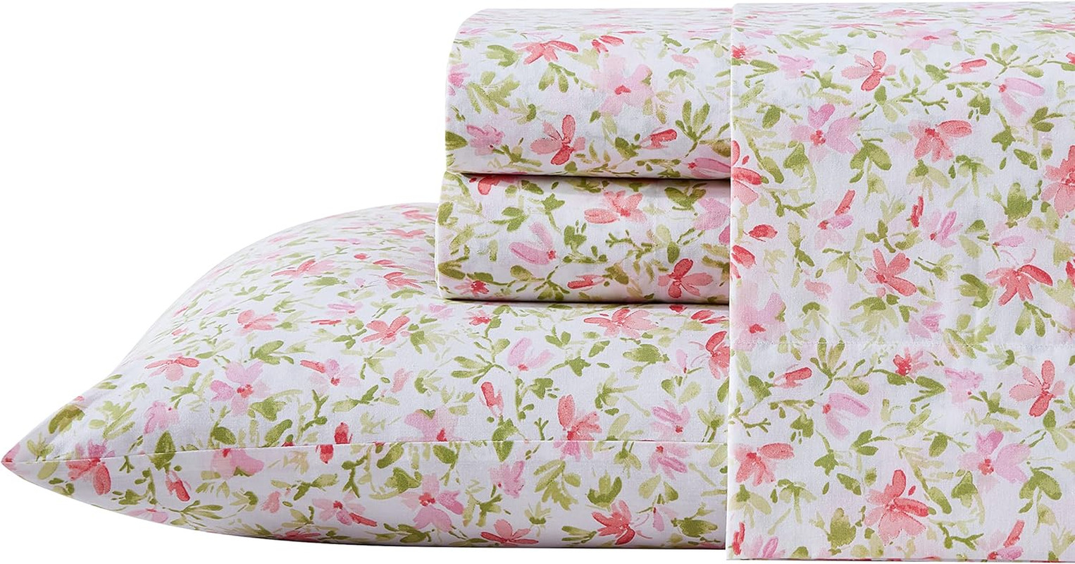 - Queen Bed Sheets, Cotton Percale Bedding Set, Lightweight & Breathable, Dorm E