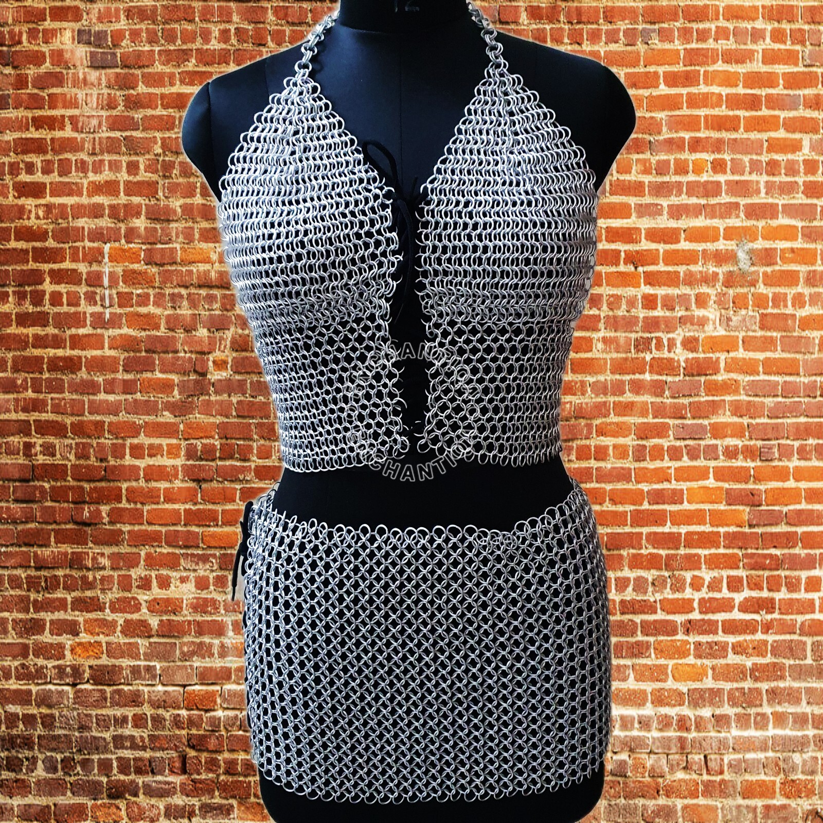 Chainmail Party Top With Skirt, Women's Clothing, Chainmail Costume, Party Dress