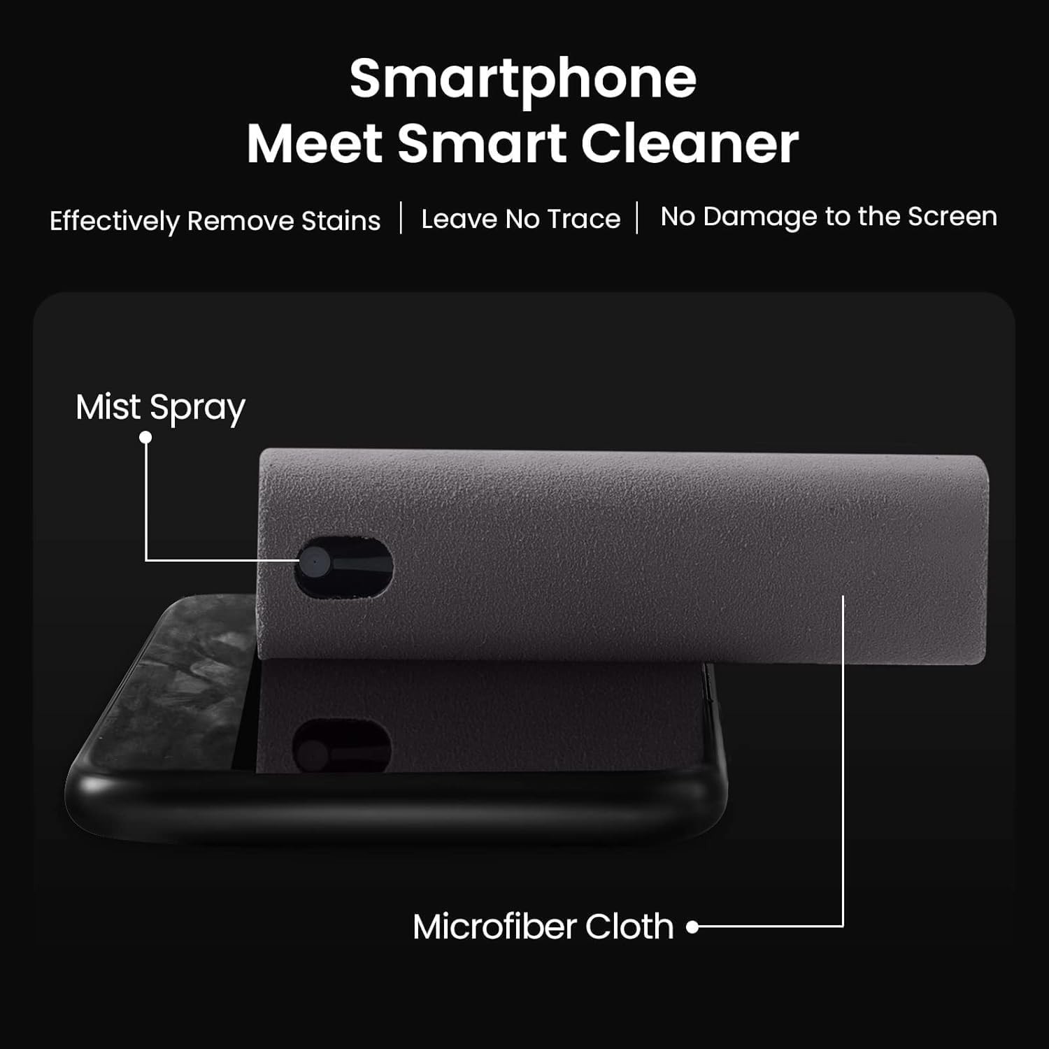All-in-One Screen Cleaner: 2-in-1 Mist Spray & Microfiber for Quick Cleans