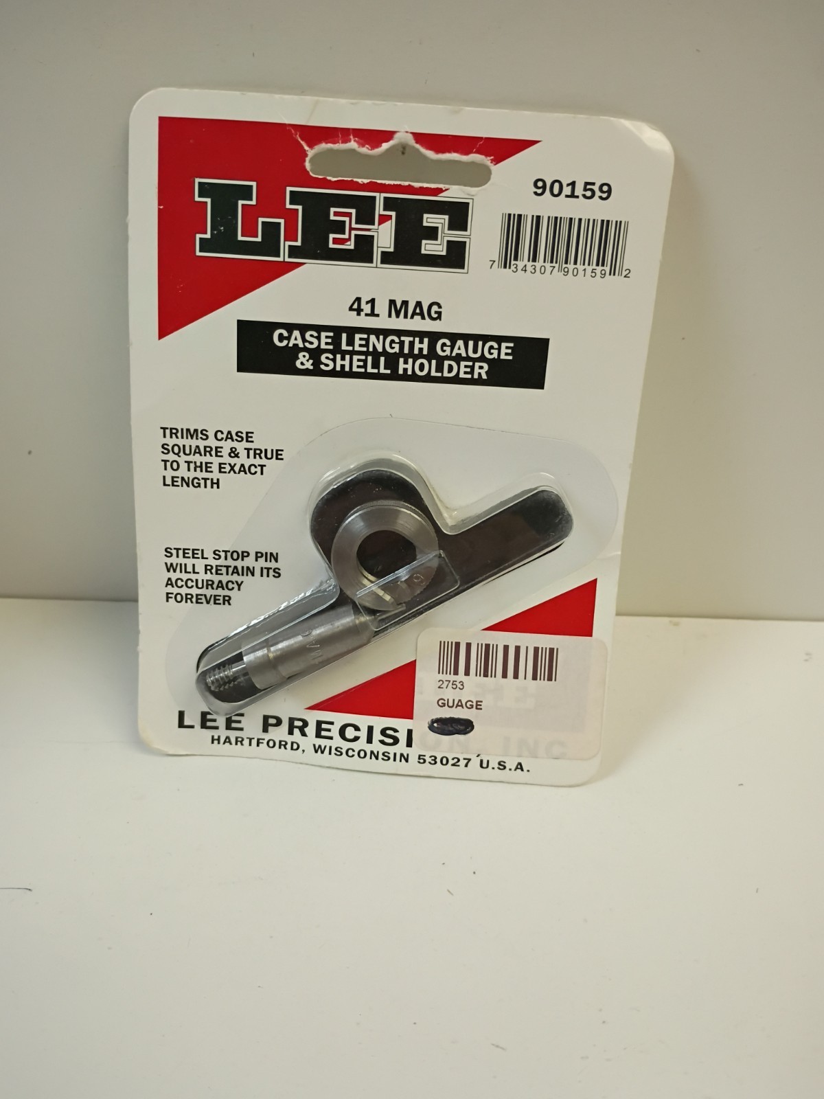 Lee 90150 Case Length Gauge and Shellholder 41 Mag Ships In Box