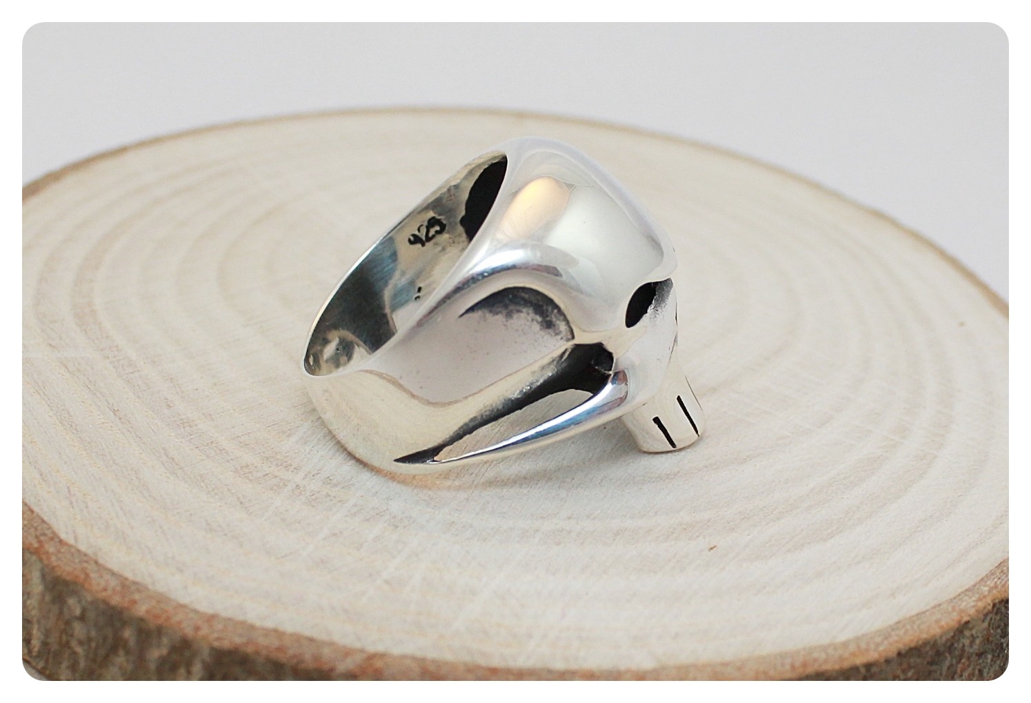 925 Sterling Silver Skull Punisher Men's Ring