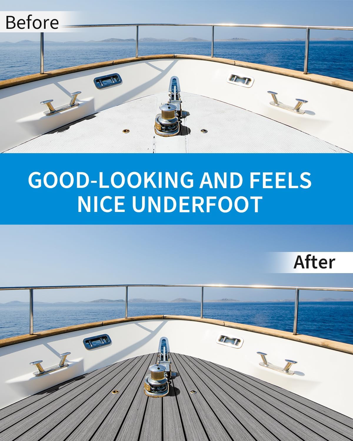 Boat Flooring EVA Foam Self-Adhesive 96''X45.6''/36''/28.8''/16.8'' Faux Teak Ma