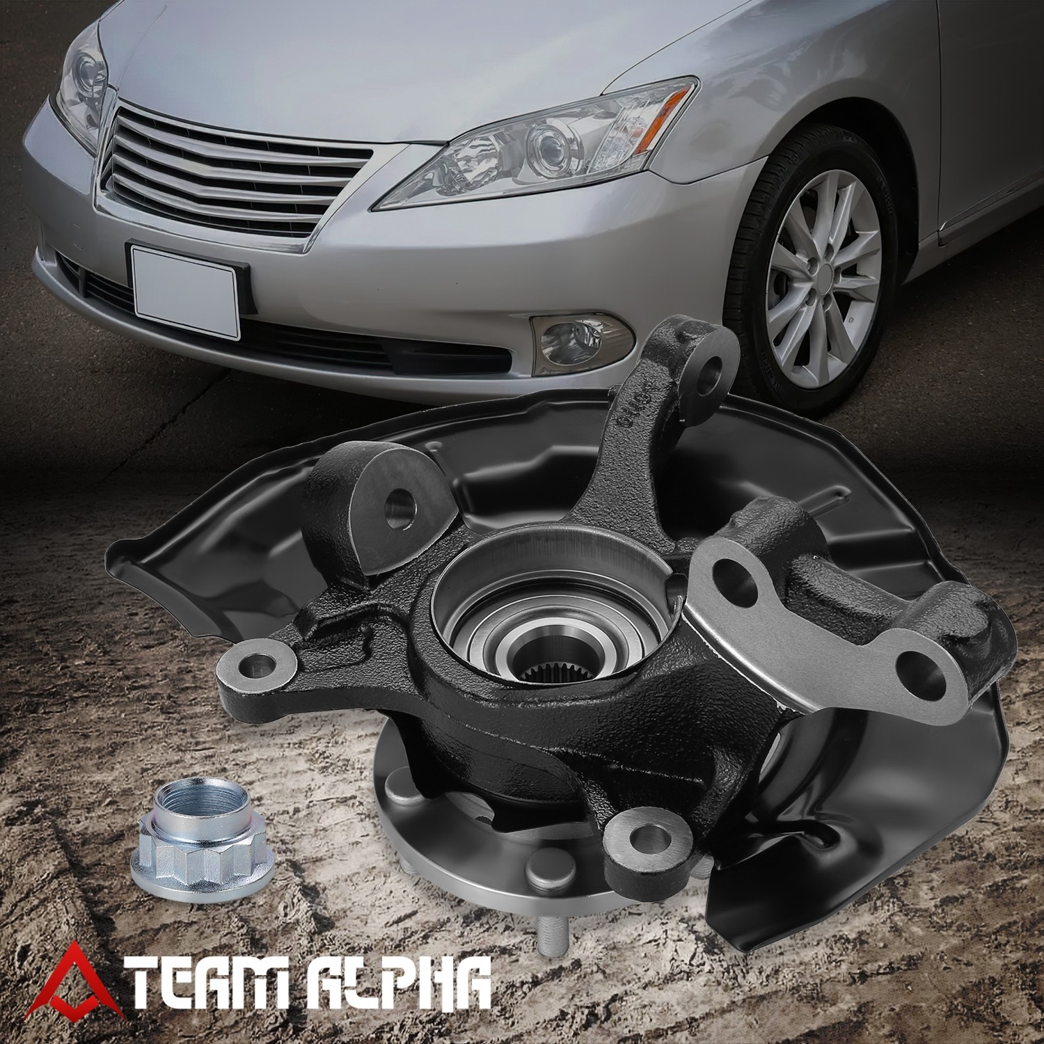 Front Left Loaded Knuckle&Bearing Fits 2007-2012 Camry ES350 w/ 30 Spline Axles