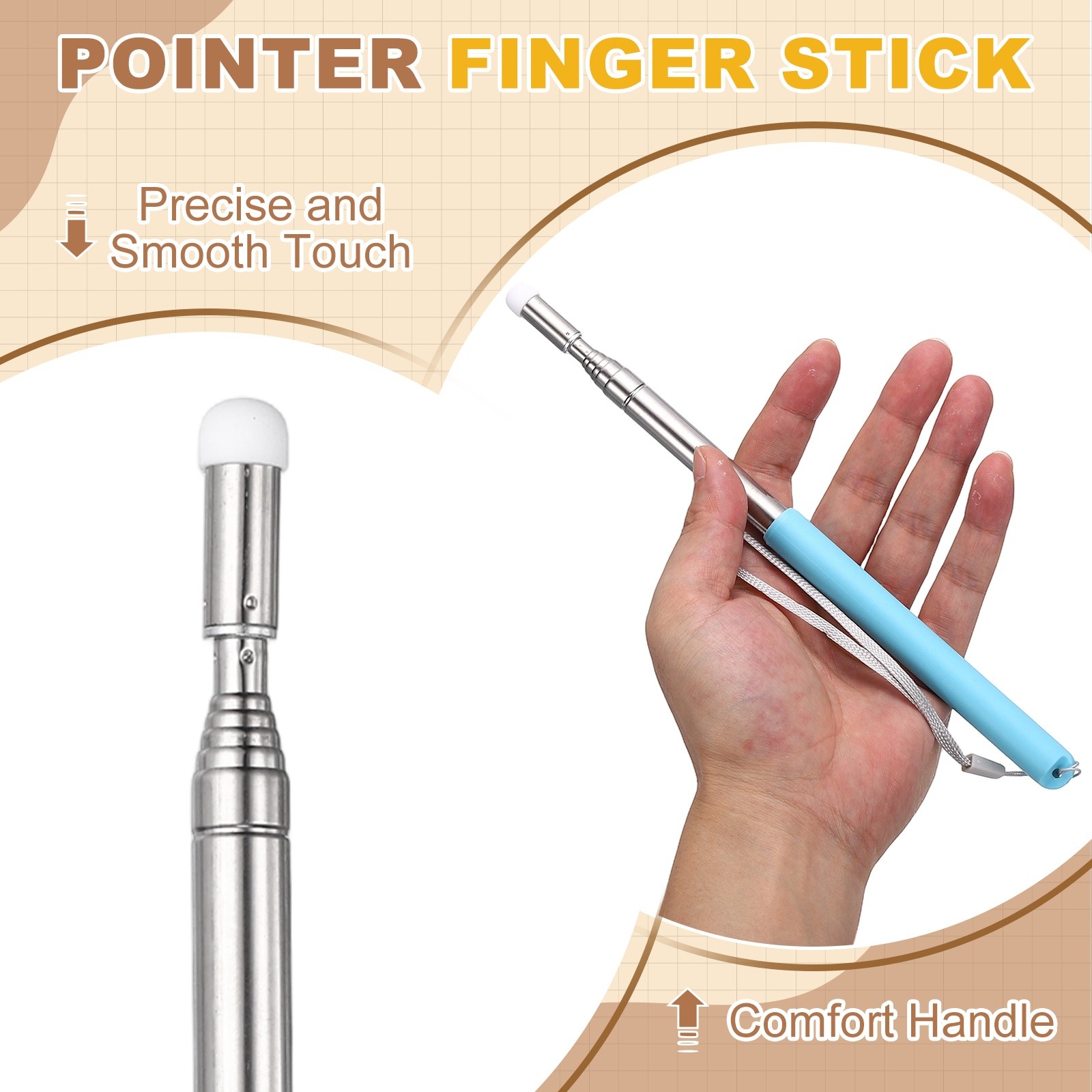 1Pcs, Pointer Finger Stick 39.4" Infrared Screen Teacher Pointer Blue