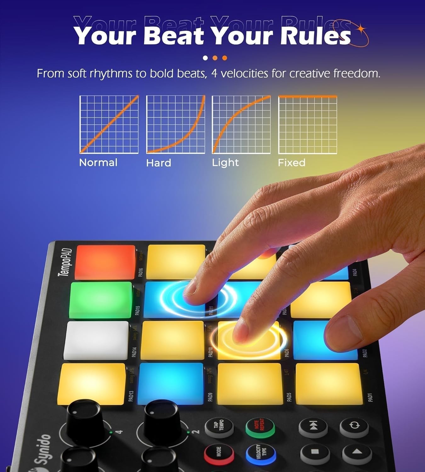 TempoPAD Midi Controller Beat Maker Machine for Music Production, Portable USB M