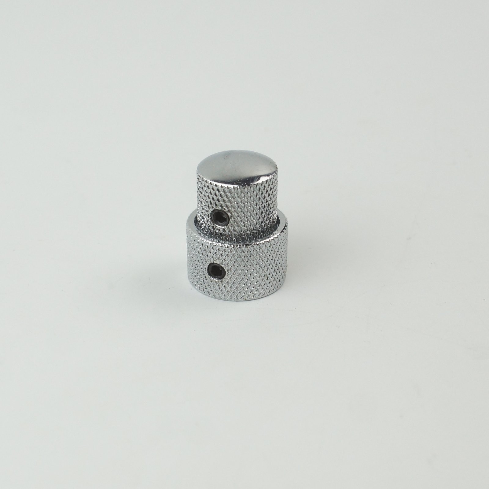 Set Dual Concentric Stacked Control Knobs for Electric Guitar or Bass, Chrome