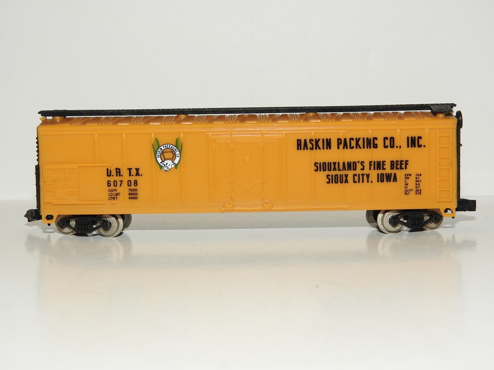 N Scale RASKIN PACKING CO. #URTX 60708 MECHANICAL REFER 50'