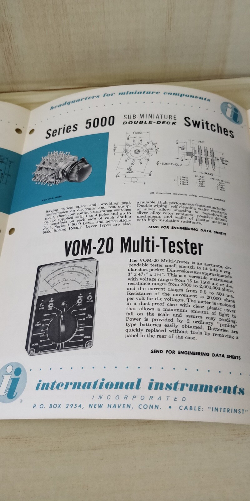 1950s International Instruments ~ Side Indicator Panel Meters ~ MINI Catalog