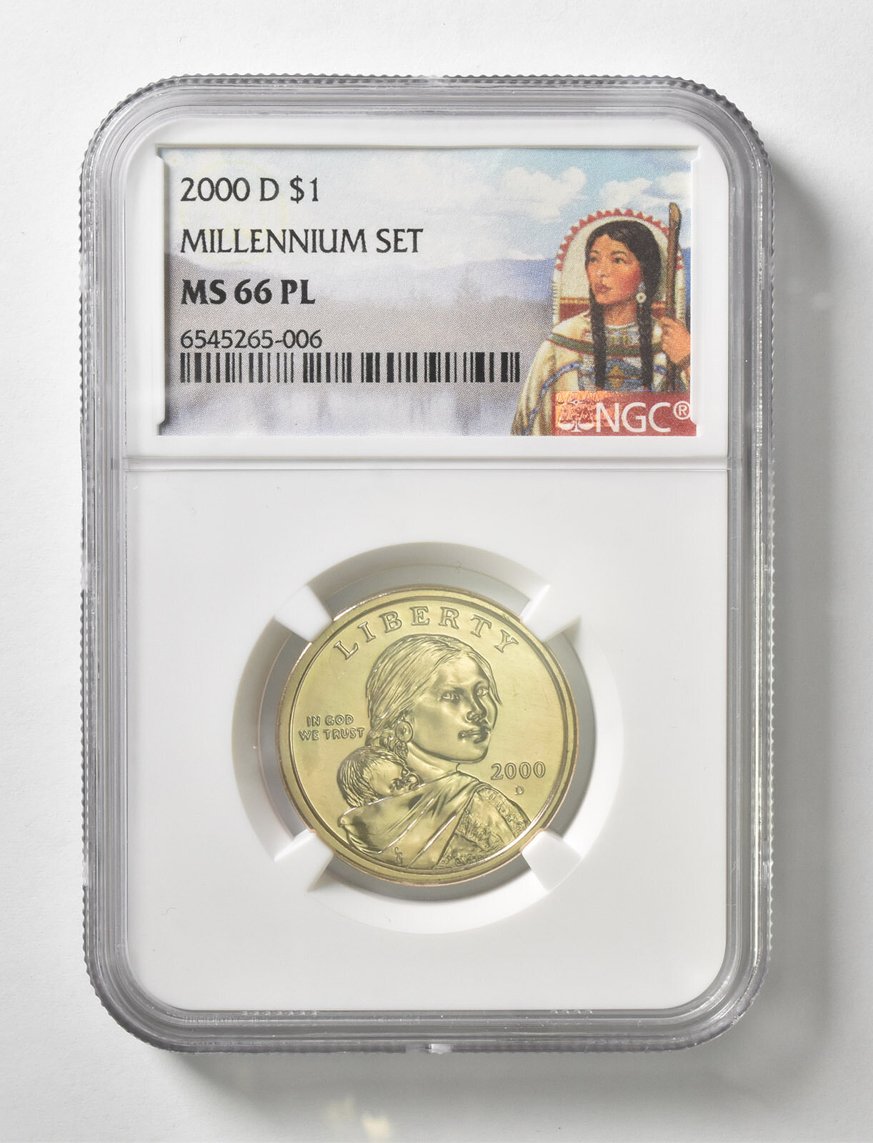 2000-D Sacagawea $1 Millennium Set MS66 PL NGC Special Lbl