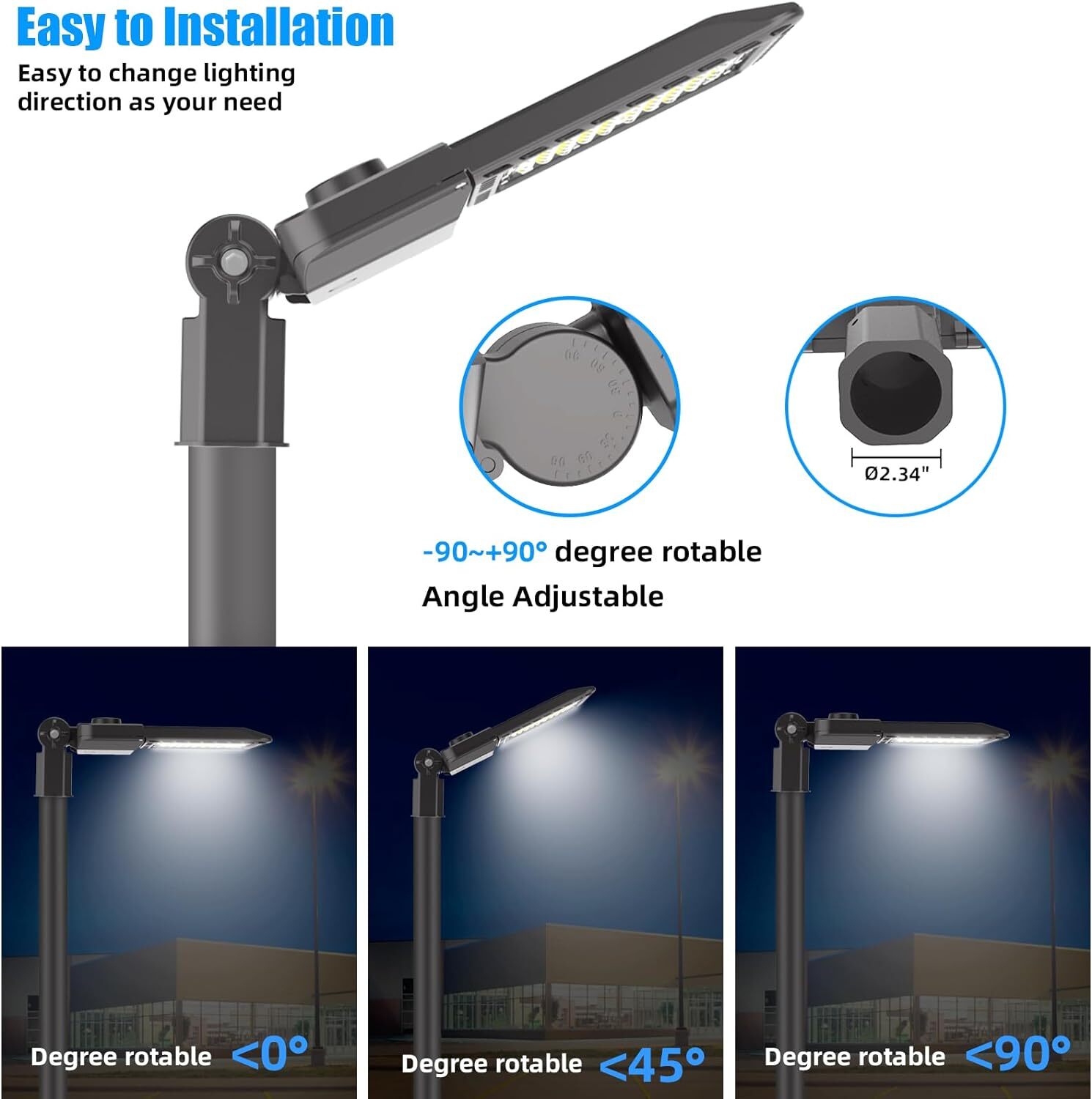300 watt LED Shoebox Parking Lot Light Fixture Outdoor LED Lighting, 5000K White