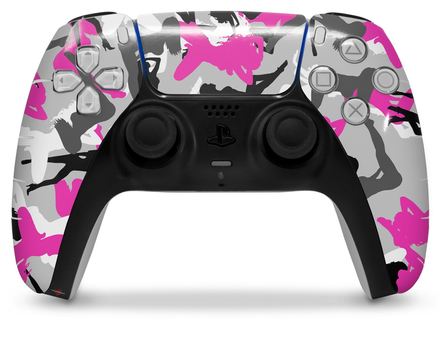 Skin Sony PS5 Controller Sexy Girl Silhouette Camo Hot Pink Fuschia