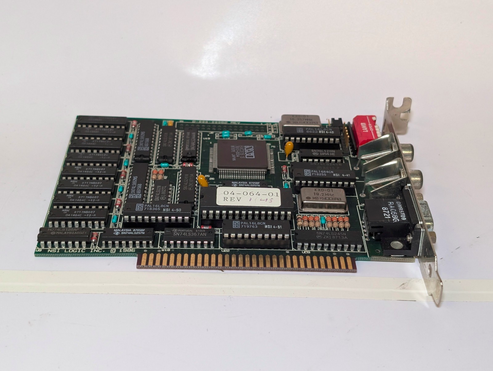 NSI Logic EVC-315S EGA card; 256 KB; ISA 8-bit; untested
