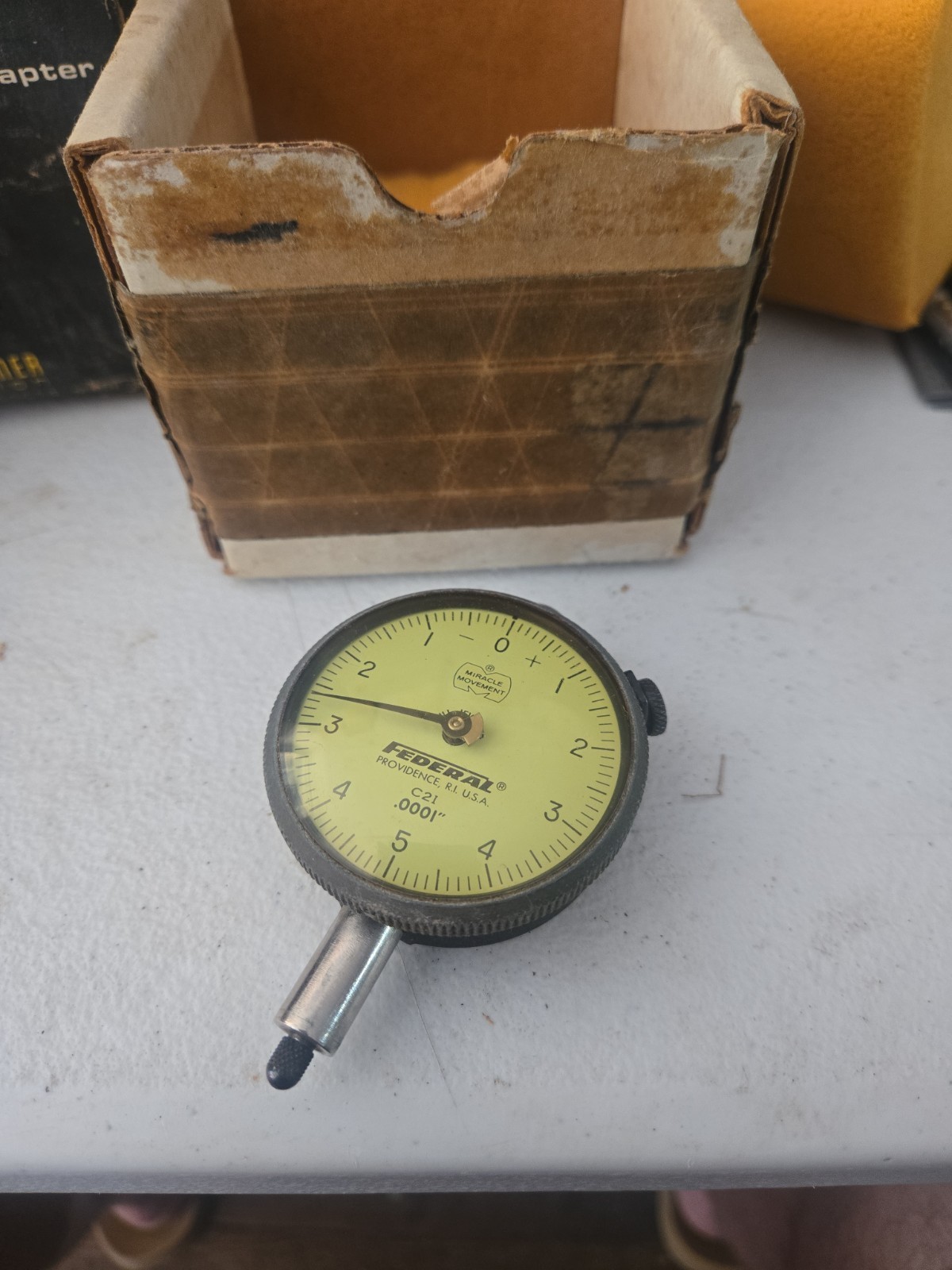 Federal C21 Dial Indicator .0001" Grad Miracle Movement Jeweled USA Vintage