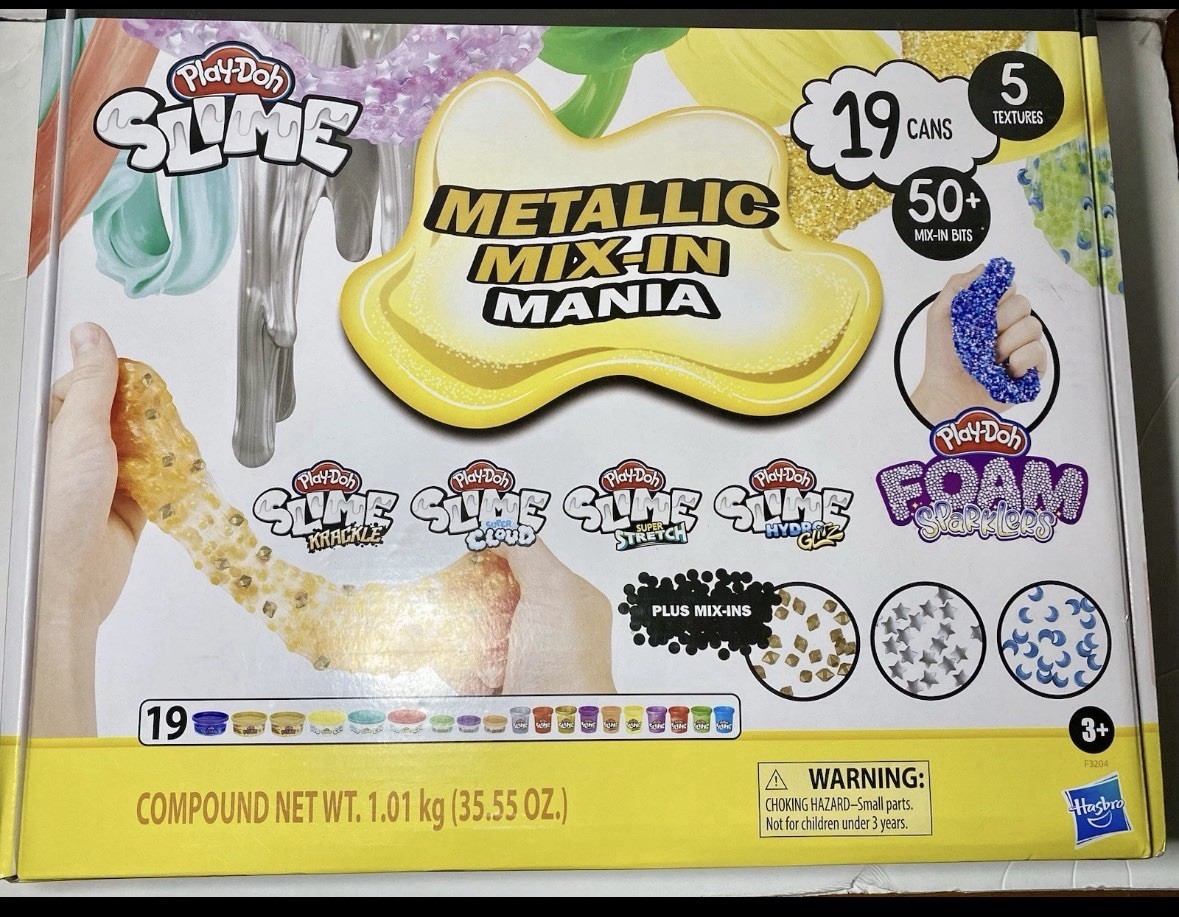 Play-Doh Slime and Foam Metallic Mix-In Mania Set for Kids