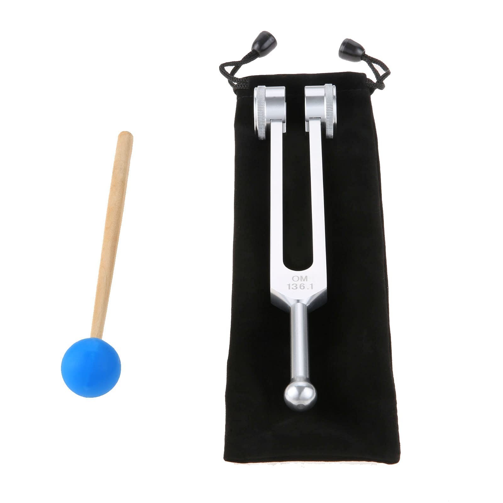 OM 136.1Hz Solfeggio Tuning Fork with Silicone Hammer Bag for Sound | Musical...
