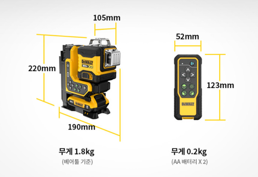 DEWALT DCLE34035N 20V Remote Control 3x360 Green Laser Level Bare Tool / New