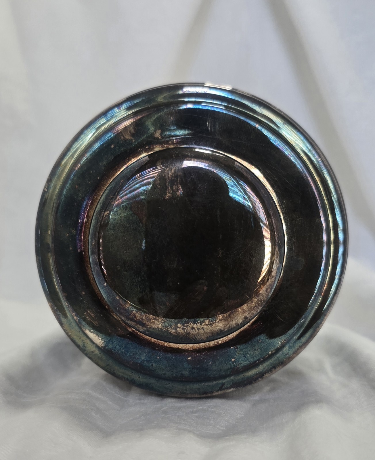 Iridescent Silver-Plated Coffee Canister