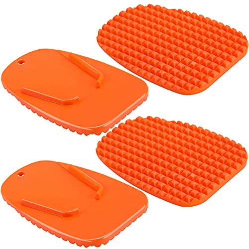4 Pieces Orange Motorcycle Kickstand Motorcycle Foot Support Plate Motor Bike