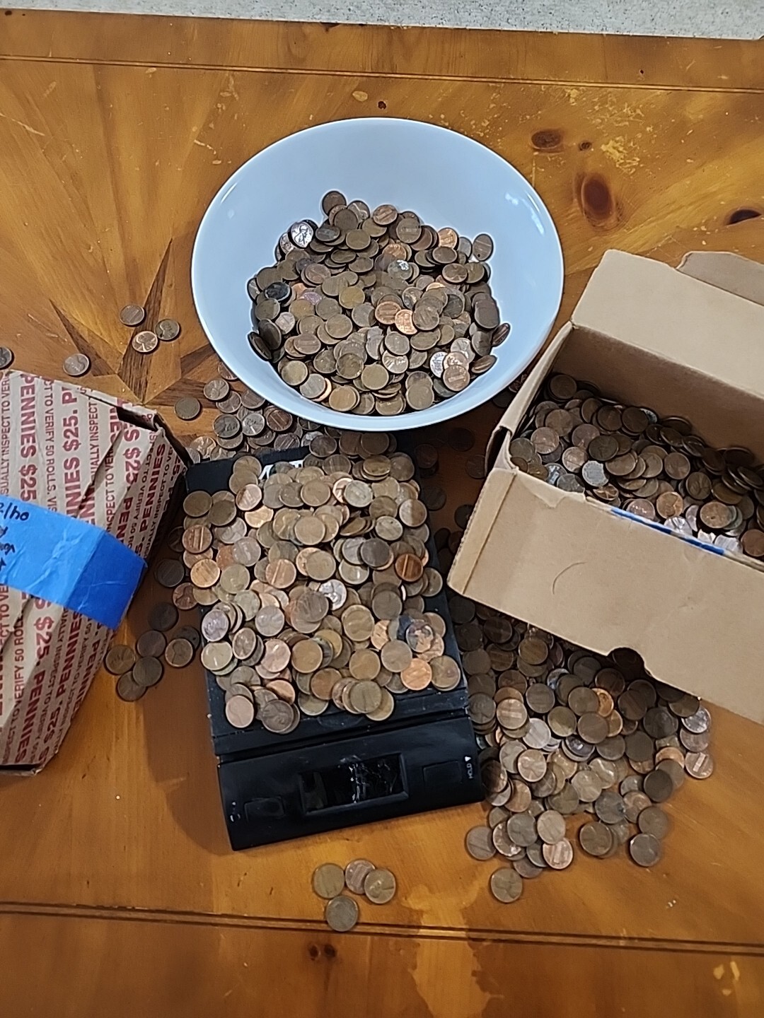 1000 copper pennies;  unsearched;  1959-1982 inclusive Free Priority Shipping