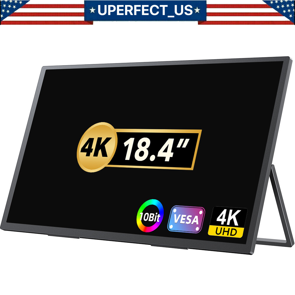 4K Portable Monitor, 18.4" 1500:1 Gaming HDR Screen Display HDMI 3840*2160P Used