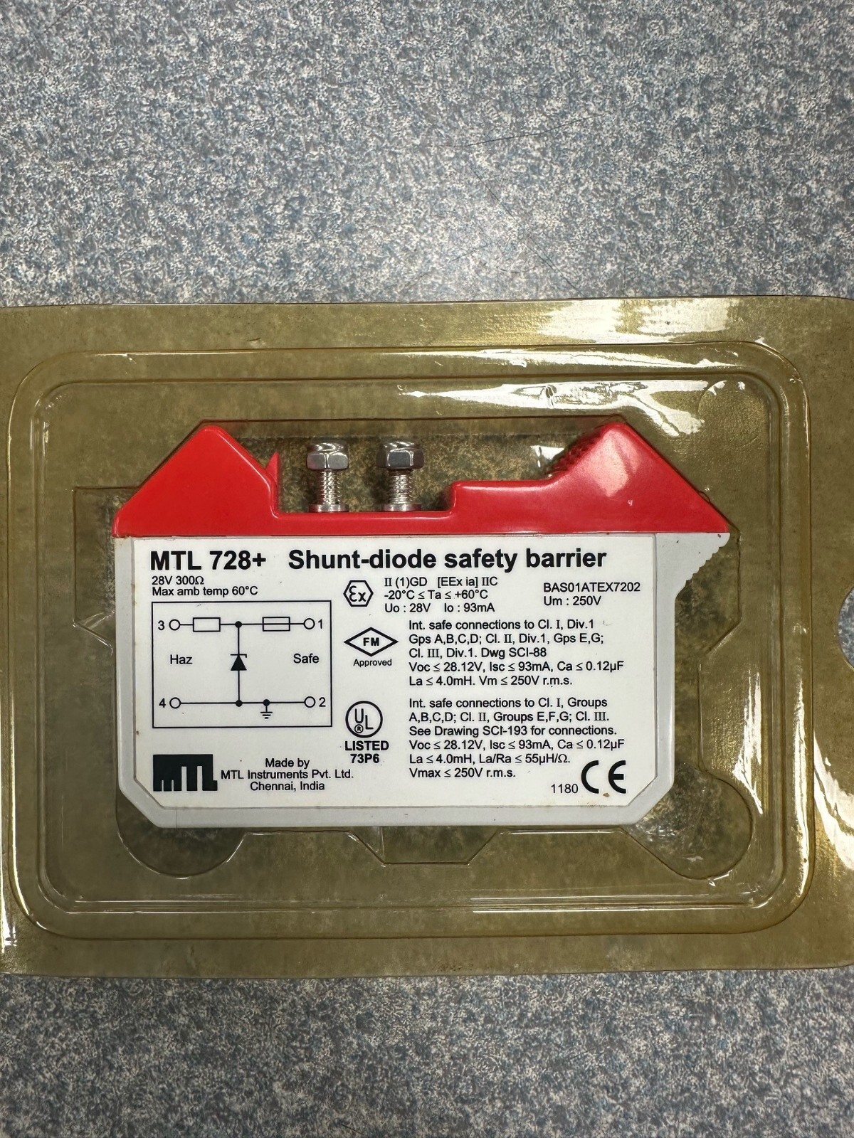 MTL 728+ Shunt-Diode Safety Barrier BAS01ATEX7202 28V