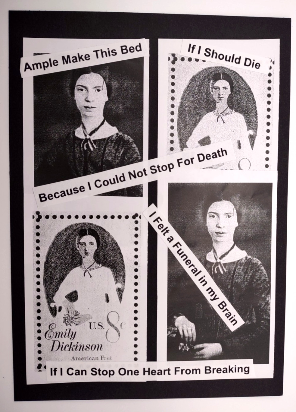 Emily Dickinson - 5x7 - Collage OOAK Poet Recluse Feminism Death Literature
