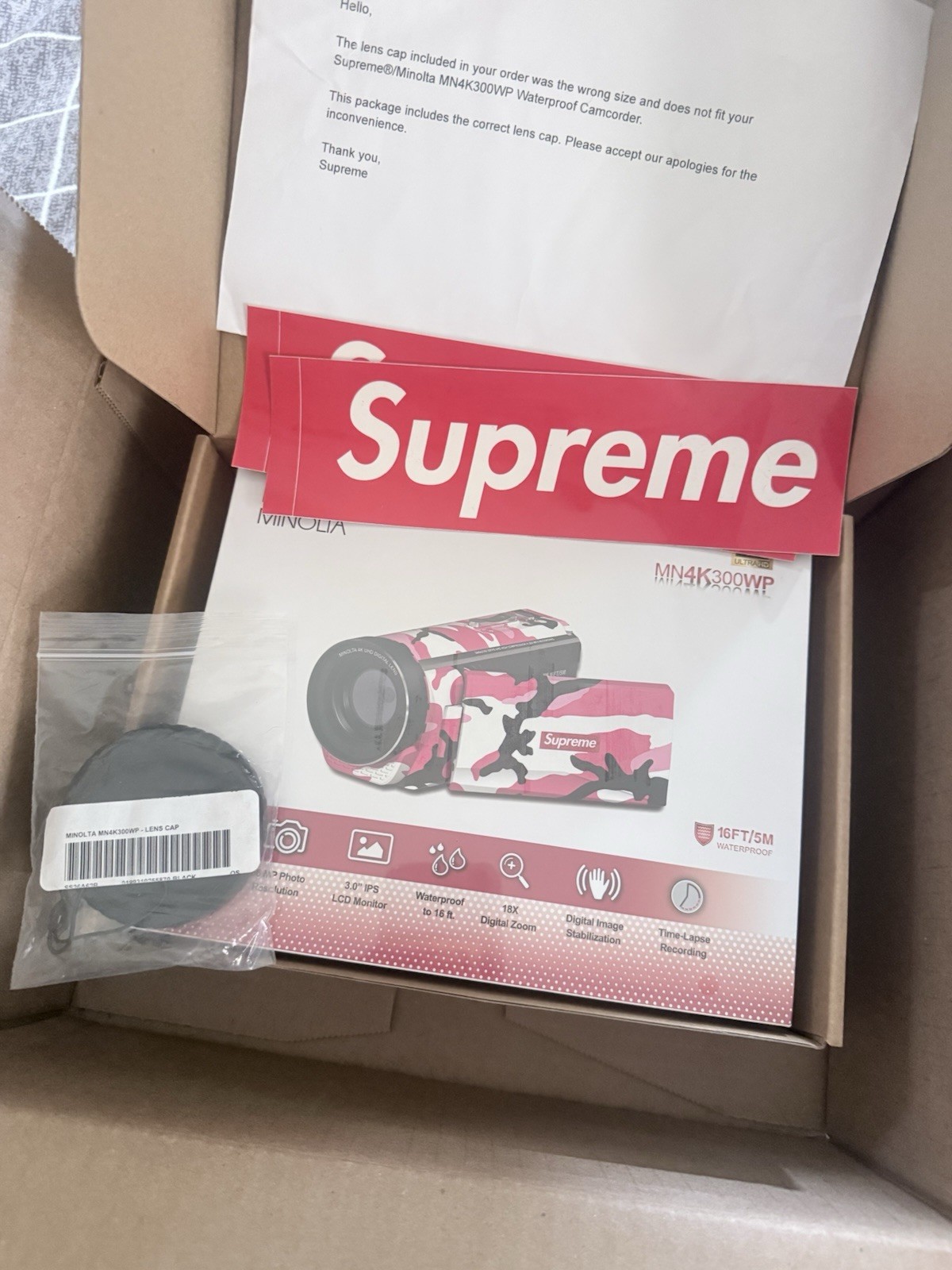 Supreme x Minolta Waterproof Camcorder - Pink Camo - MN4K300WP (+ Lens Cap)