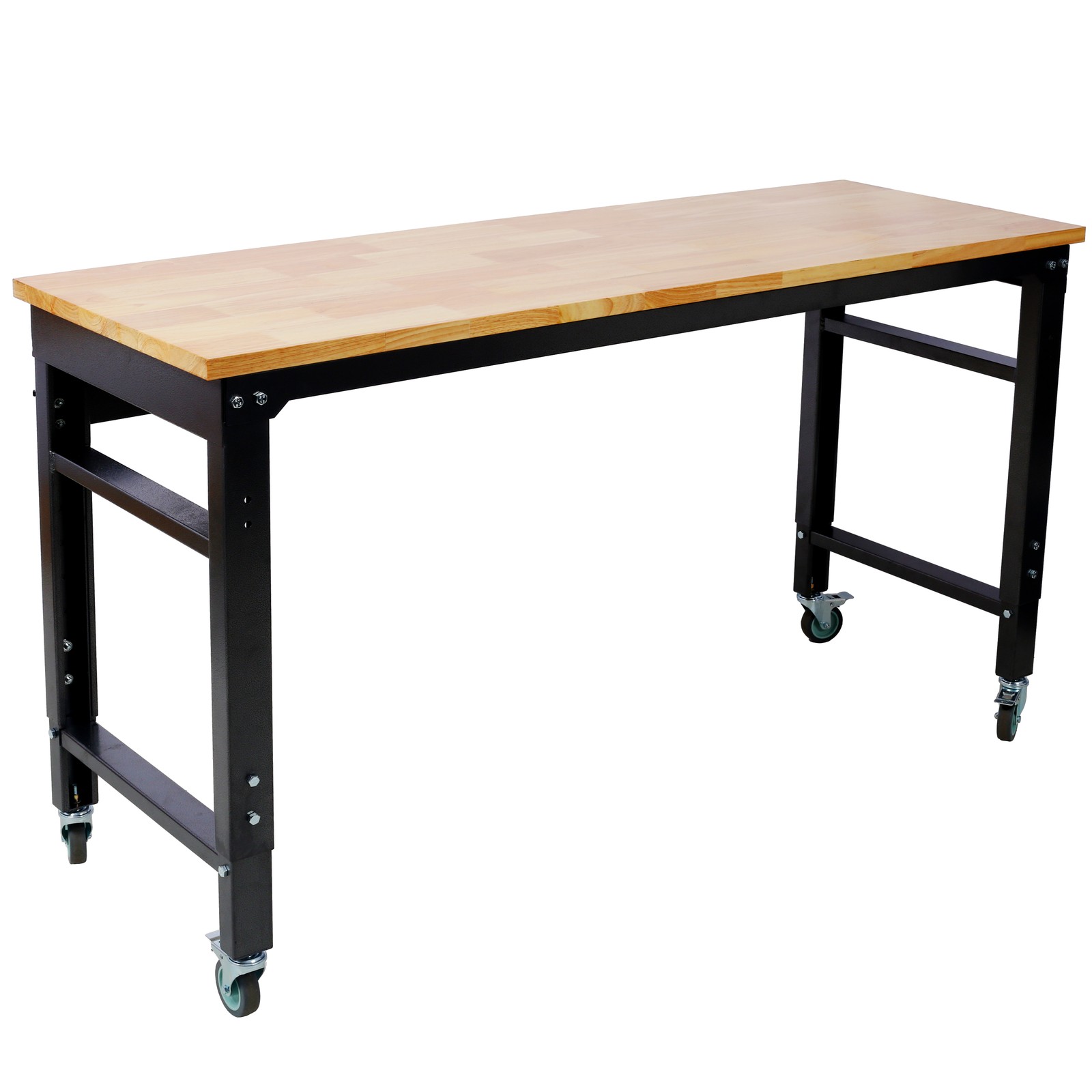60" Rolling Workbenches Workshop Tool Bench 2000lbs for Garage Adjustable Height