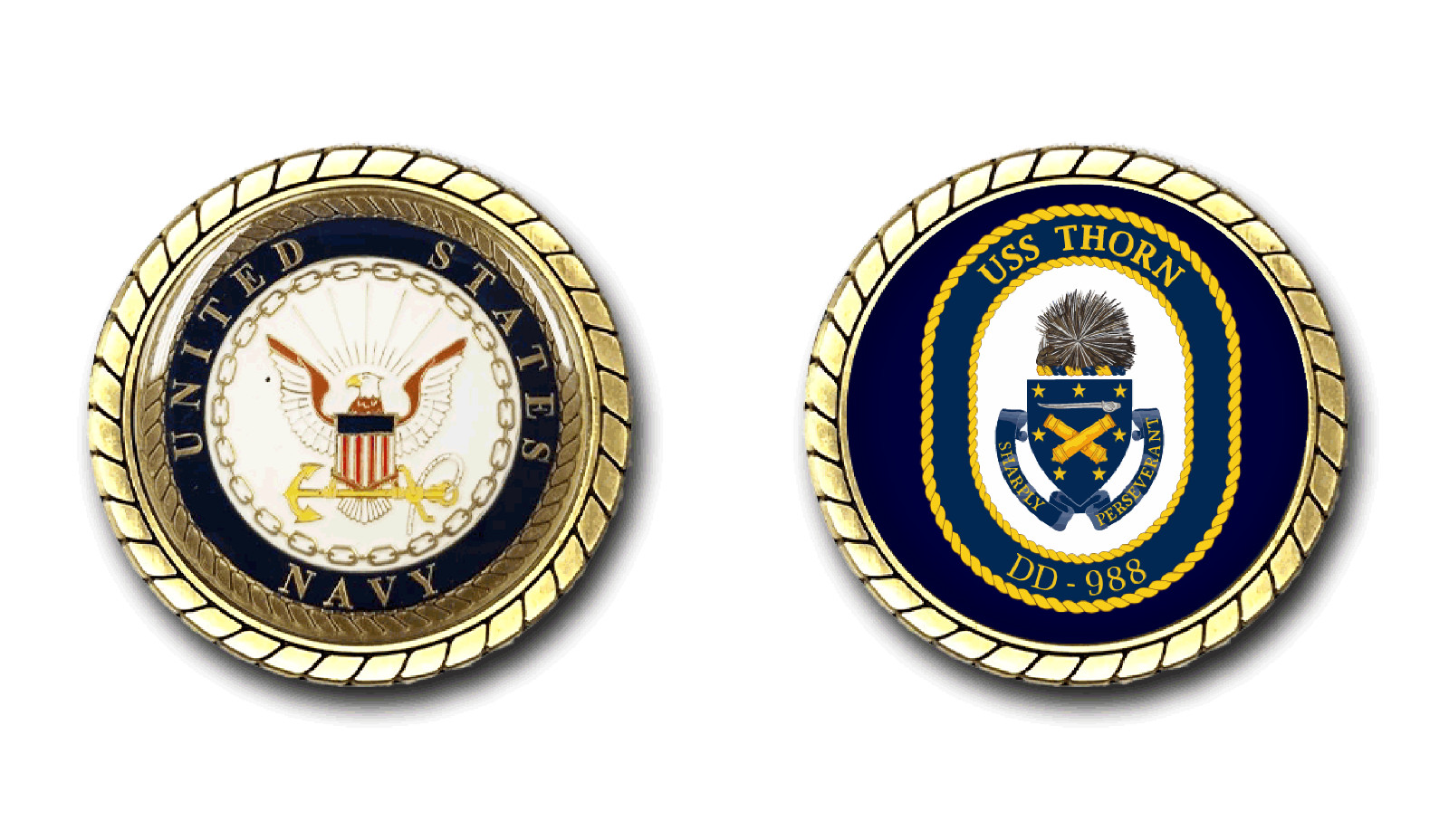 USS Thorn DD-988 Crest Challenge Coin